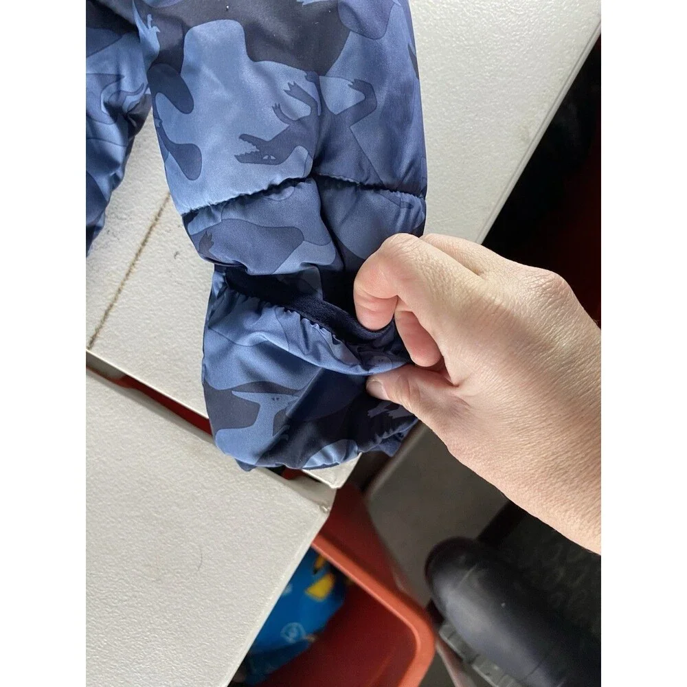 Baby Gap ColdControl Max Snowsuit 18-24 Months Blue Camo Dinosaur Puffer Bunting